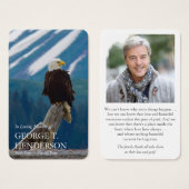 Funéraire Bald Eagle Memorial Prayer Cartes de Sym (Devant & derrière)