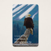 Funéraire Bald Eagle Memorial Prayer Cartes de Sym (Devant)