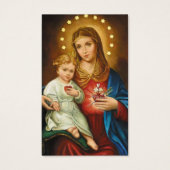 Funéraire Coeur Marie Prière Sympathie Cartes (Devant)