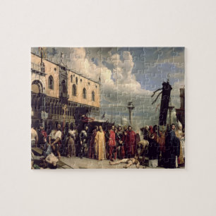 Funeraire eer voor Titiaan die is overleden in Ven Legpuzzel