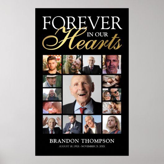 Funeral 15 Photo Memorial Poster (Voorkant)