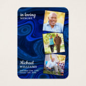 Funeral 3 Foto Blue Marble Memorial Prayer Kaart (Voorkant)