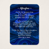 Funeral 3 Foto Blue Marble Memorial Prayer Kaart (Achterkant)