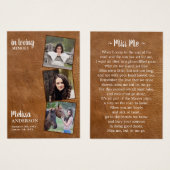 Funeral 3 Kaart van leder Memorial Prayer (Voorkant /achterkant)