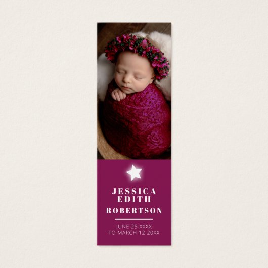 Funeral angel white star-gedicht bladwijzer mini visitekaartjes (Voorkant)