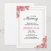 Funeral Announcement & Invitation Card Aankondiging (Voorkant / Achterkant)