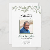 Funeral Announcement & Invitation Card Aankondiging (Voorkant / Achterkant)