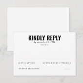 Funeral Attendance Response-Kaart RSVP Kaartje (Voorkant / Achterkant)