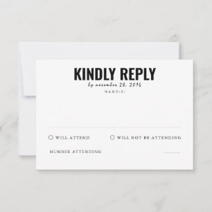 Funeral Attendance Response-Kaart RSVP Kaartje