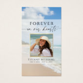 Funeral Beach Forever Hearts Photo Prayer Card (Devant)