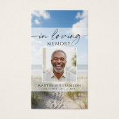 Funeral Beach Photo In Loving Memory Prayer Card (Devant)