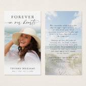 Funeral Beach Photo Sympathy Prayer Card (Devant & derrière)
