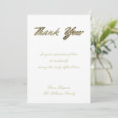 Funeral Bedankt Elegant Silver Gold Religieuze (Staand voorkant)