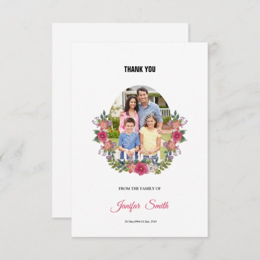 Funeral-bedankt-kaart Kaart (Voorkant / Achterkant)