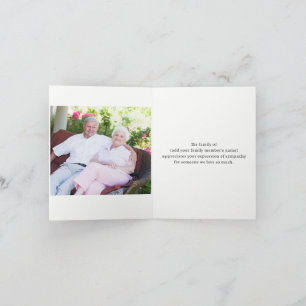 Funeral, bedankt van de familie