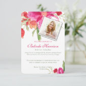 Funeral Bedankt voor Waterverf Florals Foto 2 (Staand voorkant)