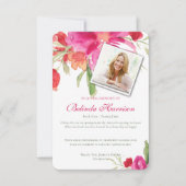 Funeral Bedankt voor Waterverf Florals Foto 2 (Voorkant)