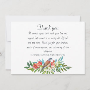 Funeral Bird and Pomegranate Bedankkaart