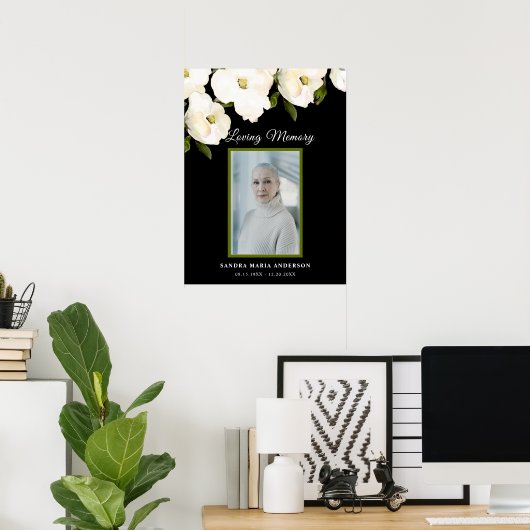 Funeral Black Celebrating of Life Welcome Sign Poster (Thuiskantoor)