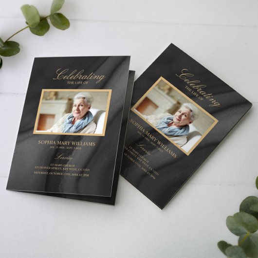 Funeral Black & Gold Calligraphy |Memorandum Programma