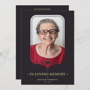 Funeral Black Ornamental Filigree Lace Effect Kaart