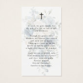 Funeral Blue Floral Photo Sympathy Prayer Card (Dos)