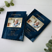 Funeral Blue & Gold Calligraphy |Memorandum Programma