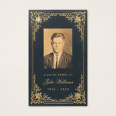 Funeral Blue Gold Memorial Prayer Kaart (Voorkant)