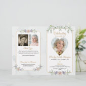 Funeral Botanical Floral Heart 4 Foto's Programma (Staand voorkant)