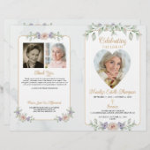 Funeral Botanical Floral Heart 4 Foto's Programma (Voorkant / Achterkant)