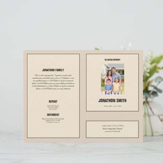 Funeral Brochure Sjabloon (Staand voorkant)