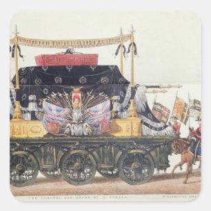 Funeral Car van de hertog van Wellington, 1853 Vierkante Sticker