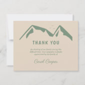 Funeral Dank je Kaart met groene bergen (Voorkant)