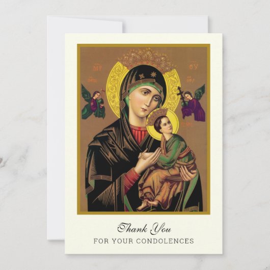 Funeral Dank u condoleances Katholieke legant Bedankkaart (Voorkant)