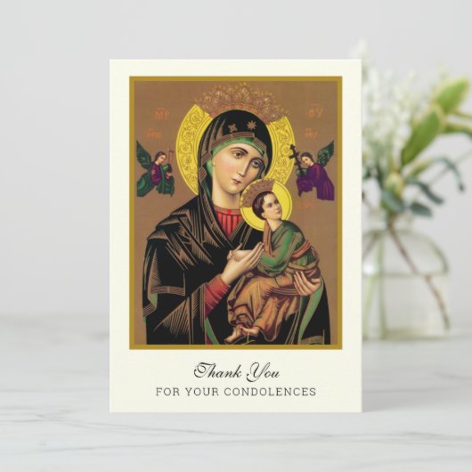 Funeral Dank u condoleances Katholieke legant Bedankkaart (Staand voorkant)