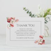 Funeral Dank u Kaart | Papavers op grijs (Staand voorkant)