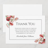 Funeral Dank u Kaart | Waterverf papaver (Voorkant / Achterkant)