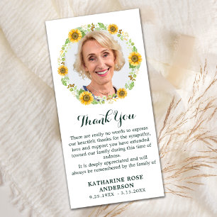 Funeral DANK U Memorial Foto Floral Sympathie Bedankkaart