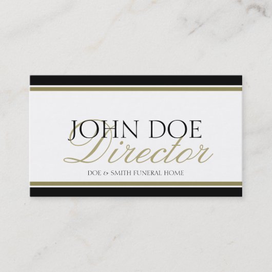 Funeral Director Gold Script Visitekaartje (Voorkant)