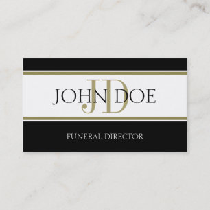 Funeral Director Gold Stripes Visitekaartje