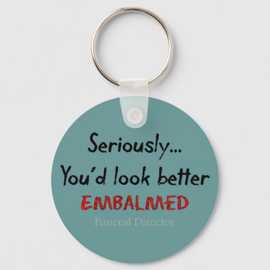 Funeral Director/Mortician Funny Hearse Design Sleutelhanger (Voorkant)