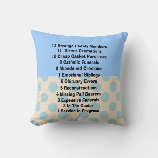 Funeral Director Mortician Pillow Kussen (Voorkant)