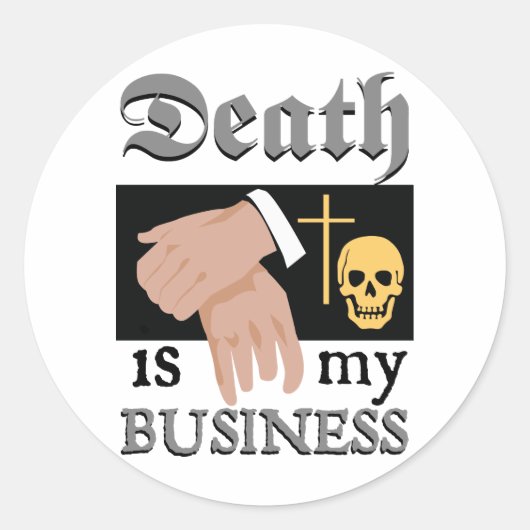 Funeral Director Ronde Sticker (Voorkant)