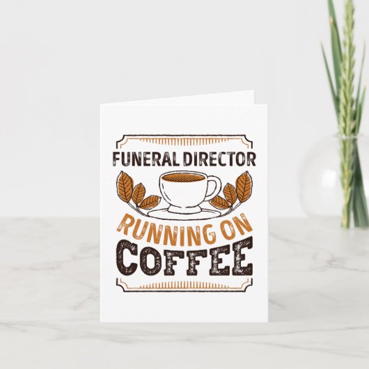 Funeral Director running on Coffee Caffeine Gift Kaart (Voorkant)