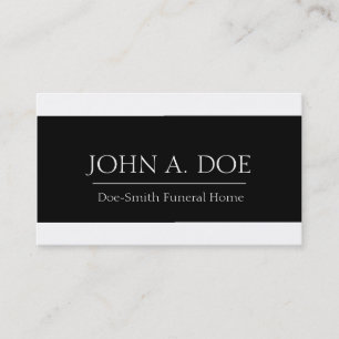Funeral Director White/Black Banner Visitekaartje