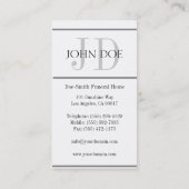 Funeral Director White/Grey Stripe Visitekaartje (Achterkant)