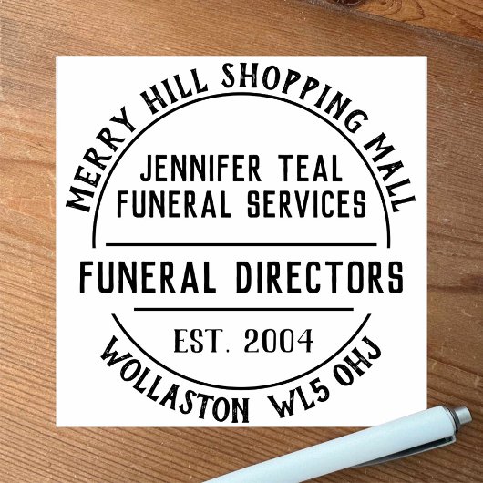 Funeral Directors Rubber Stamp Rubberstempel