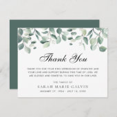 Funeral Eucalyptus Greenery Waterverf Bedankkaart (Voorkant / Achterkant)