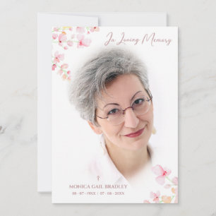 Funeral Fake Roos Gold Photo Pink Floral Branches Kaart
