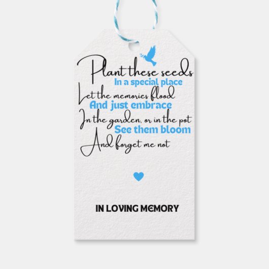 Funeral Favors | Memorandum van Labels Cadeaulabel (Achterkant)